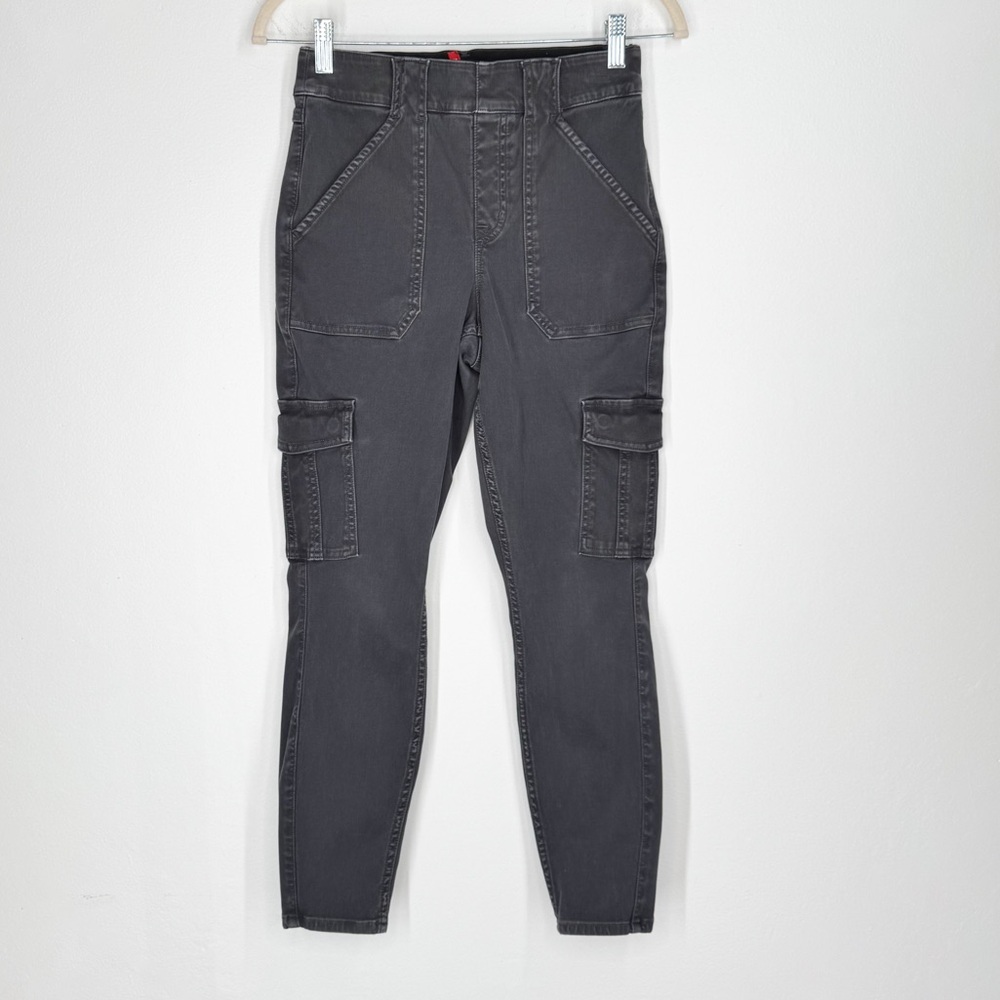 Spanx Gray Cargo Pull On Stretch Skinny Jeans Women’s Size Medium Petite